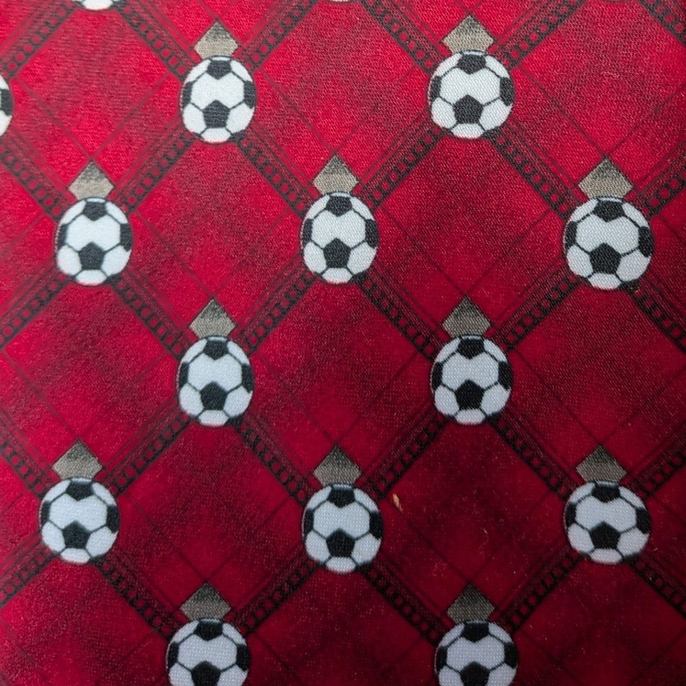 Parquet Red White Black Allover Soccer Ball Futbol Sports Pattern Men's Necktie‎